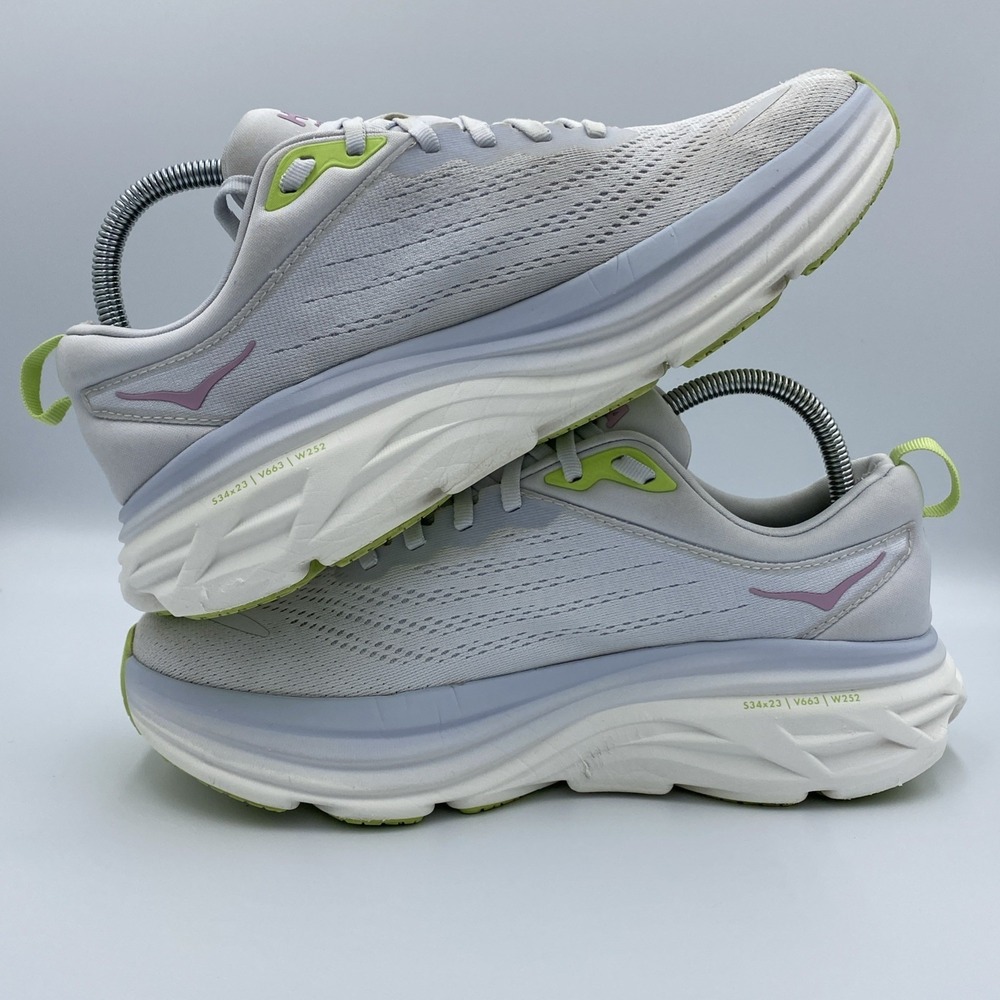 Hoka One One Bondi 8 Running Shoes Womens 9.5B Sea Ice Pink Twilight Max Cushion - Picture 6 of 8